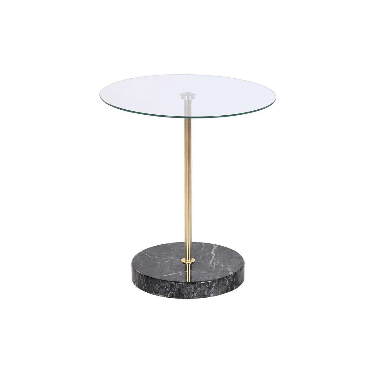 Table d'appoint DKD Home Decor Verre Noir Doré Transparent Acier 45 x 45 x 50 cm