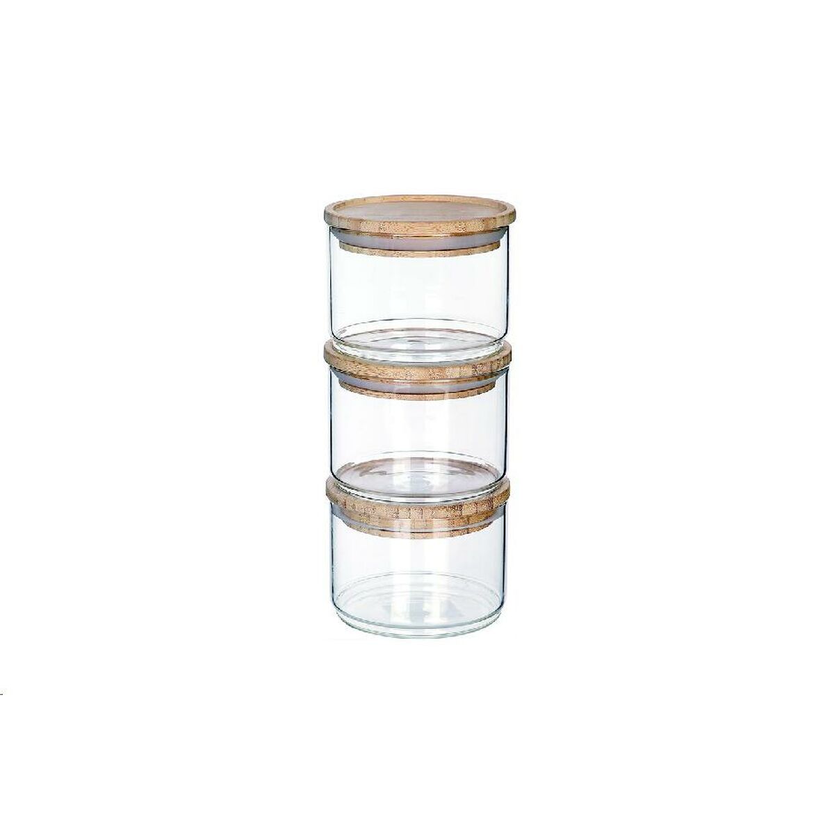 Set van 3 Potjes DKD Home Decor Borosilicaatglas (470 ml)
