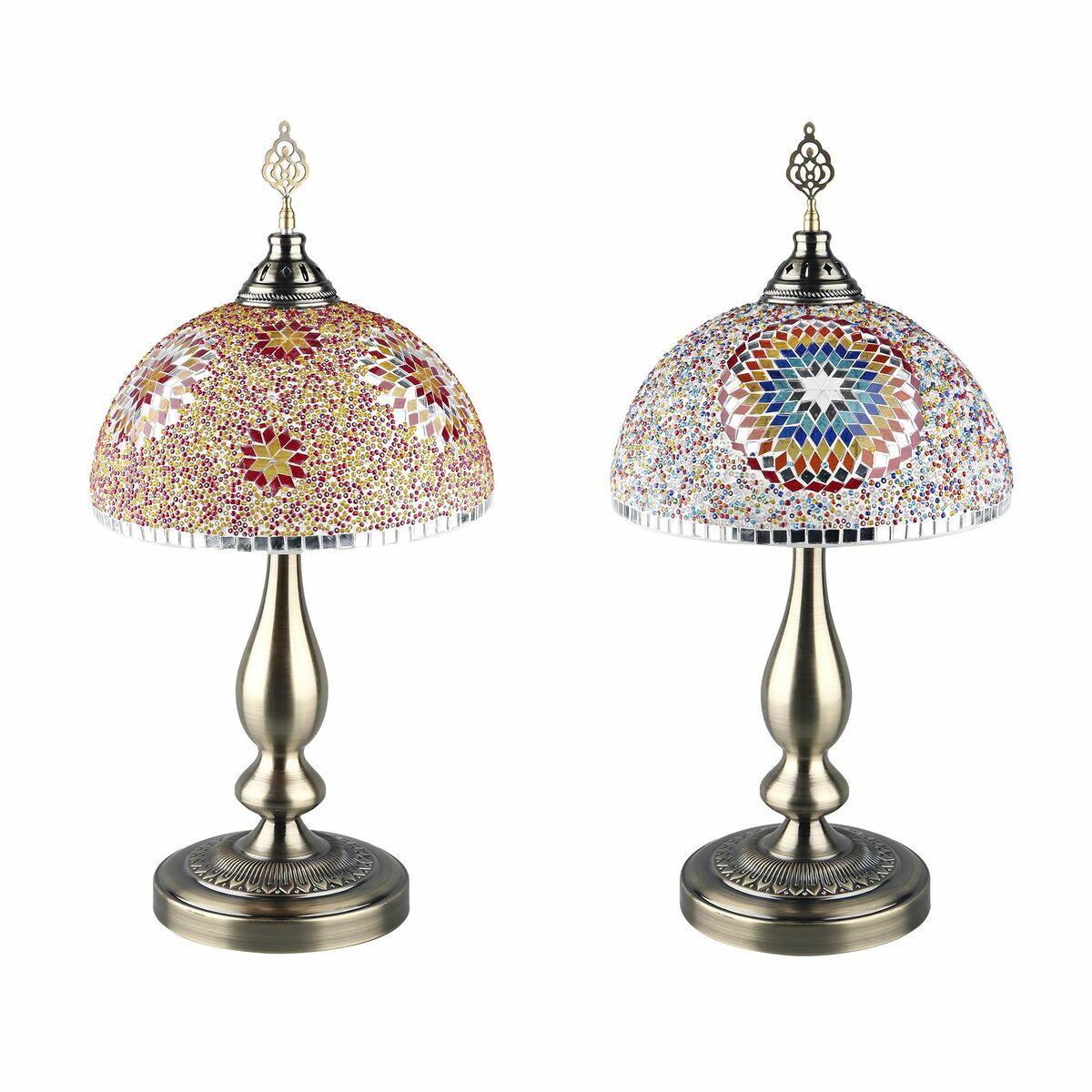 Desk lamp DKD Home Decor Multicolour Metal Crystal 50 W 220 V 30 x 30 x 46 cm (2 Units)