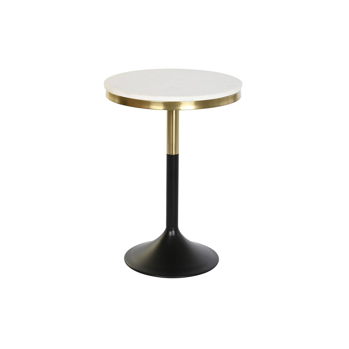 Table d'appoint DKD Home Decor Noir Doré Métal Blanc Marbre (40,5 x 40,5 x 57,5 cm)