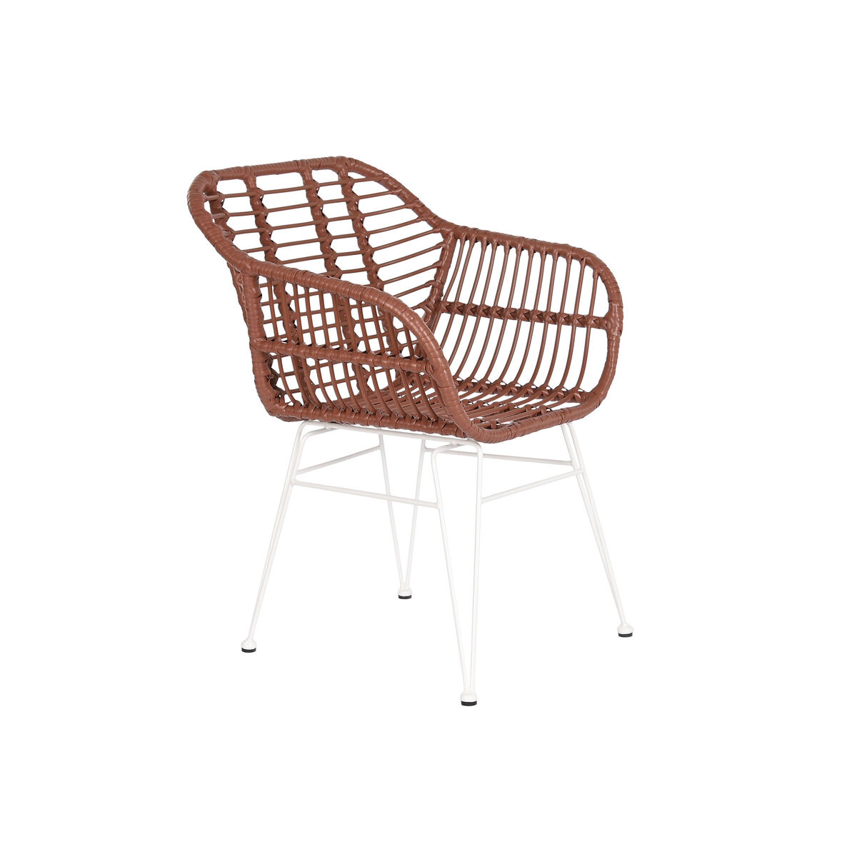 Garden chair DKD Home Decor White Terracotta Metal synthetic rattan 57 x 62 x 81 cm
