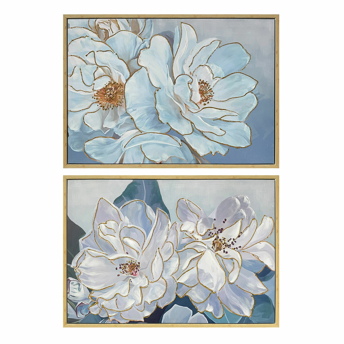 Cadre DKD Home Decor 100 x 4 x 70 cm Fleurs Romantique (2 Unités)