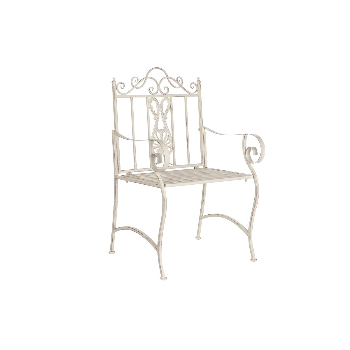 Chaise de jardin DKD Home Decor Métal Blanc (63,5 x 52 x 98 cm)