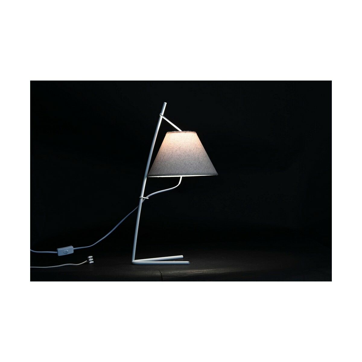Desk lamp DKD Home Decor Golden Metal Linen White 50 W Modern (25 x 31 x 57 cm) (2 Units)