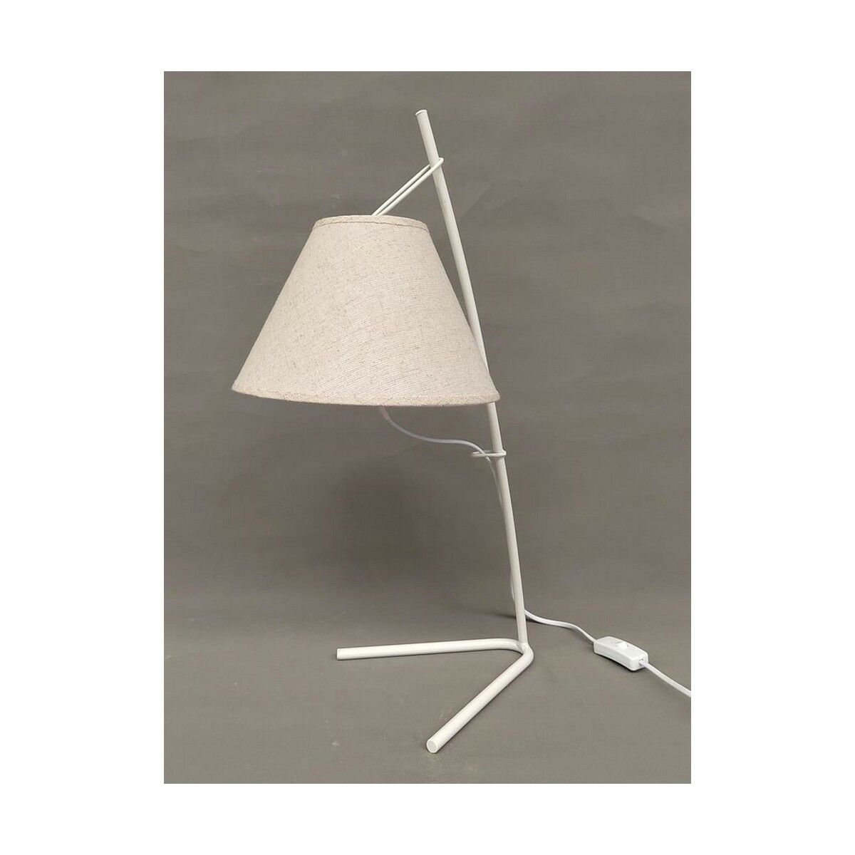 Desk lamp DKD Home Decor Golden Metal Linen White 50 W Modern (25 x 31 x 57 cm) (2 Units)