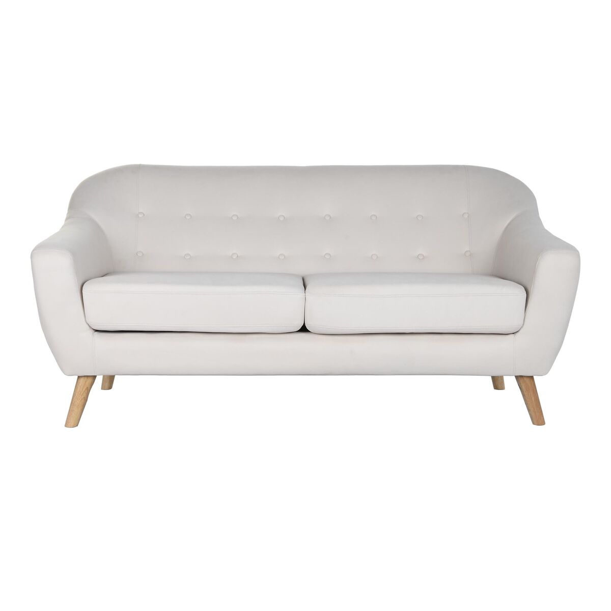 Sofa DKD Home Decor Naturlig Polyester Gummitræ Creme (172 x 82 x 82 cm)