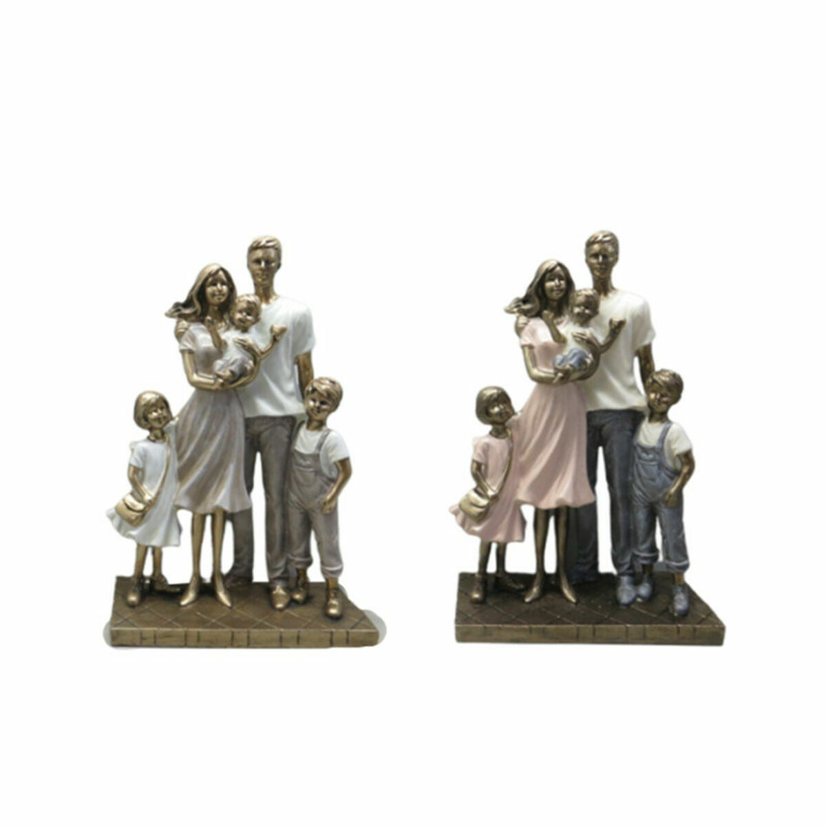 Figurine Décorative DKD Home Decor 24 x 11,5 x 34 cm Multicouleur Famille (2 Unités)