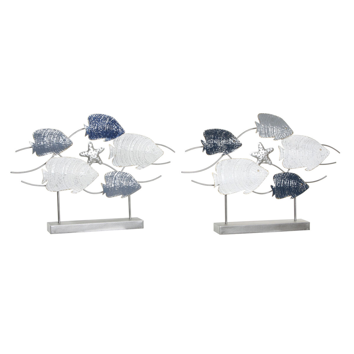 Figurine Décorative DKD Home Decor 63 x 9 x 44 cm Gris Bleu Blanc Spirales (2 Unités)