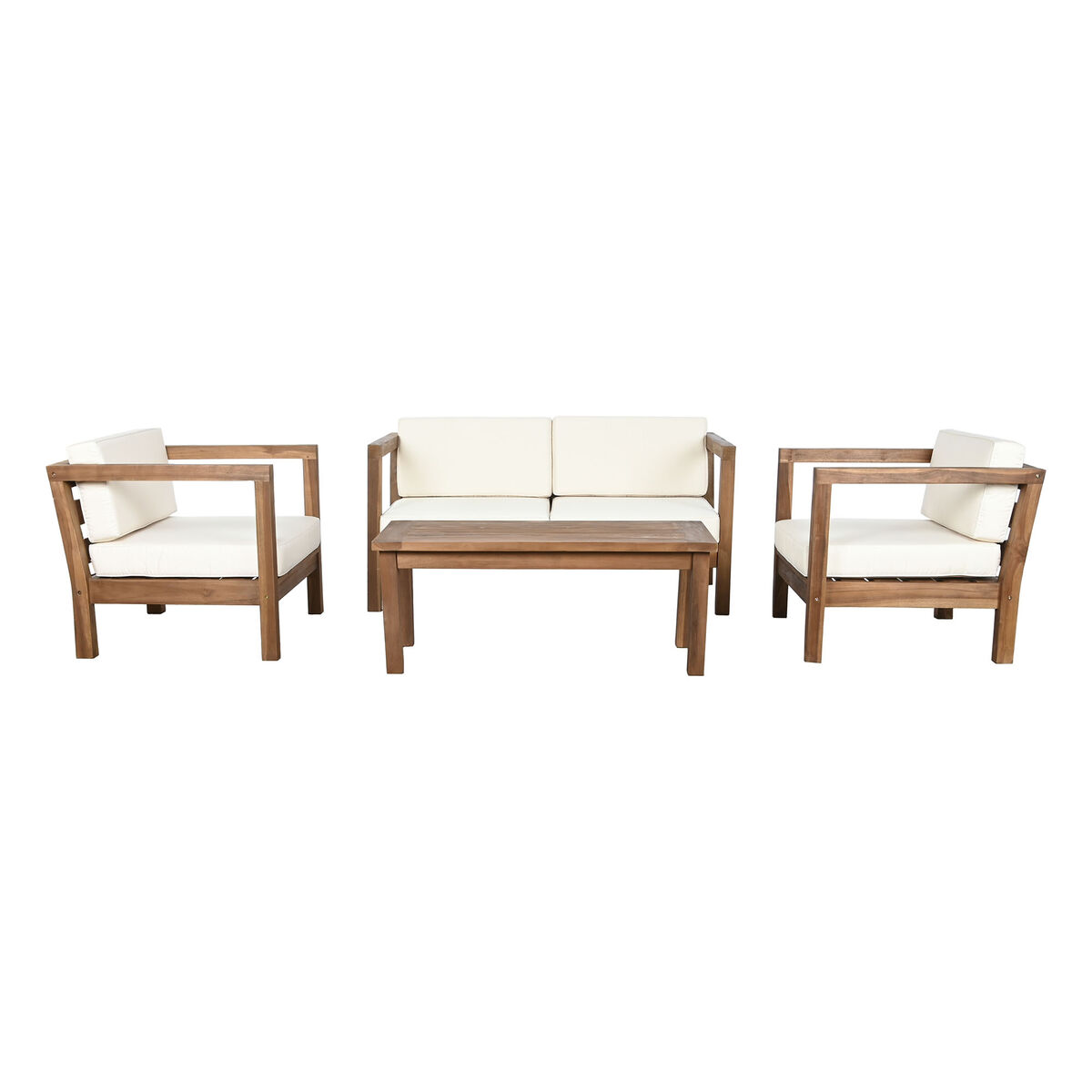 Bord med 3 lænestole DKD Home Decor 130 x 69 x 65 cm