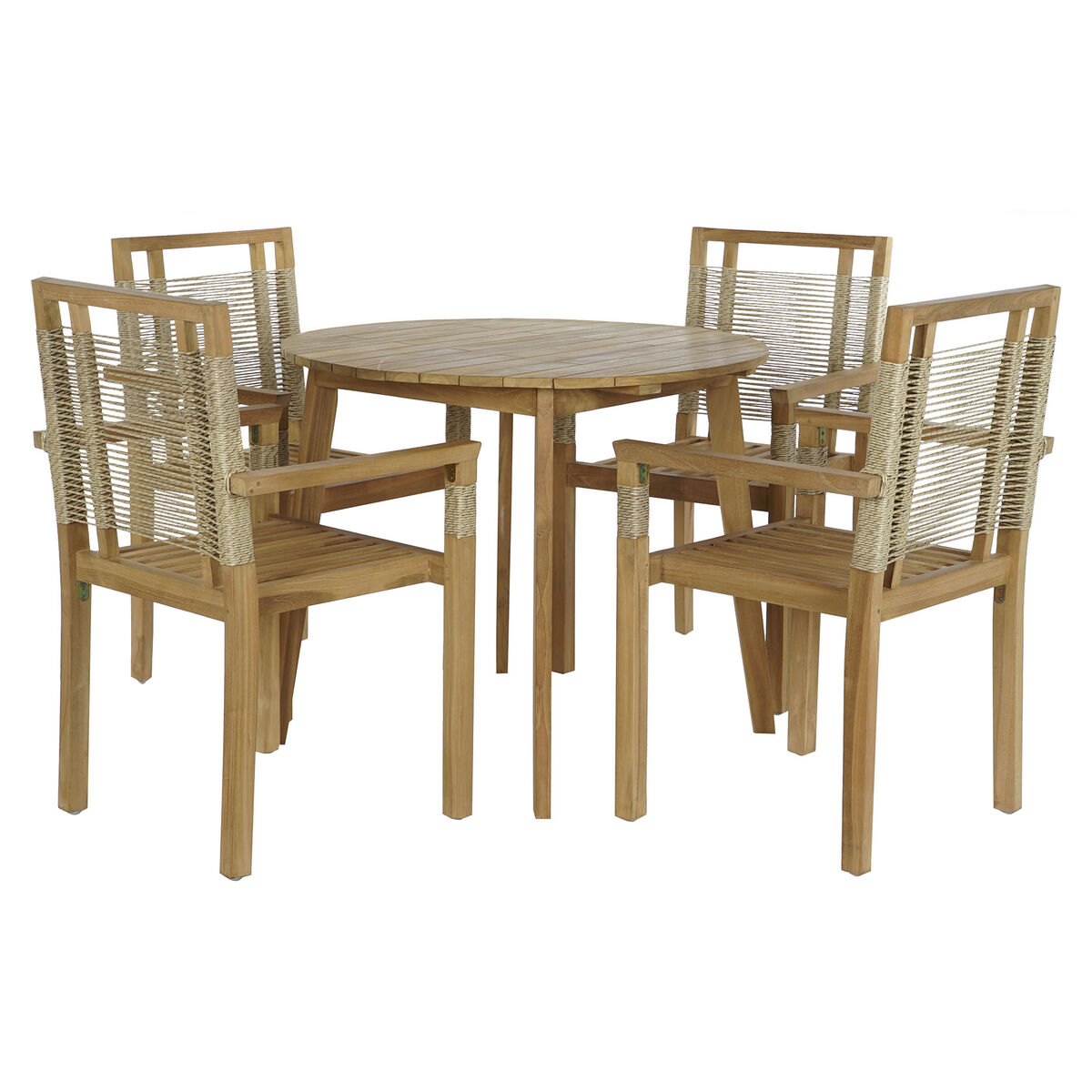 Spisebordsæt med 4 stole DKD Home Decor 90 x 90 x 75 cm 100 x 100 x 76 cm
