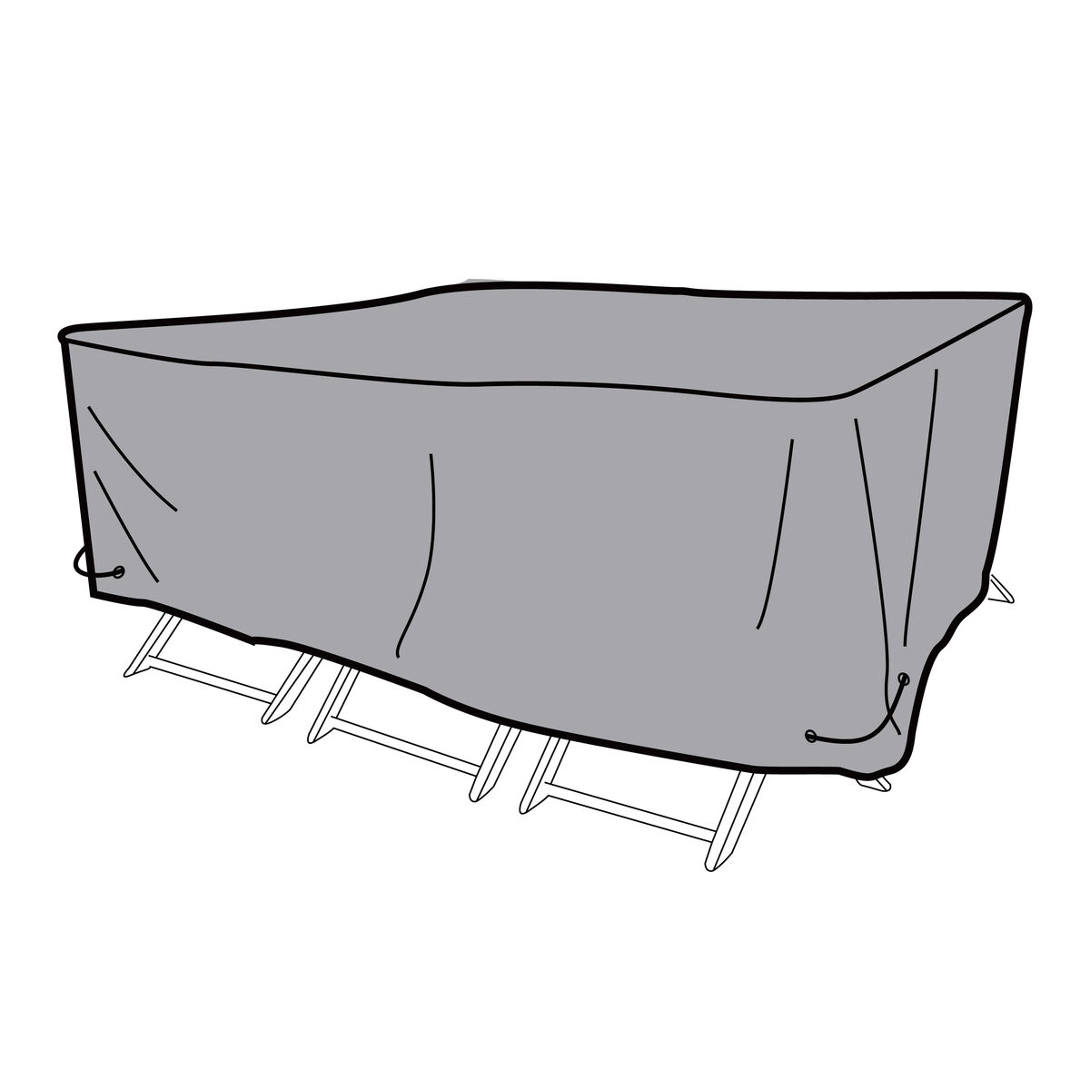 Beschermhoes DKD Home Decor Tafel Zwart Aluminium Donker grijs (200 x 130 x 60 cm)