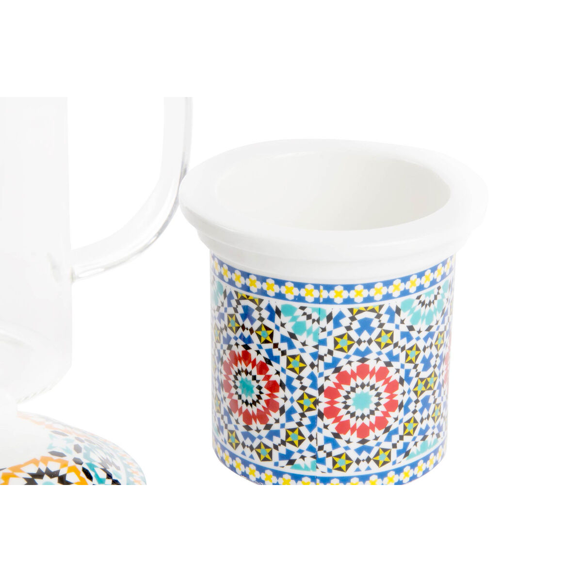 Image secondaire de Tasse avec filtre pour infusions DKD Home Decor Multicouleur Orange Carrelage Arabe 300 ml (2 Unités)