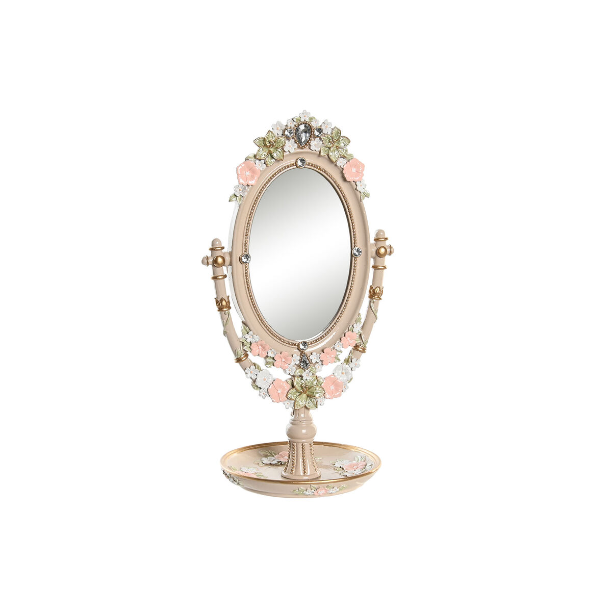 Miroir DKD Home Decor 16,5 x 13 x 30 cm Verre Résine Multicouleur Romantique