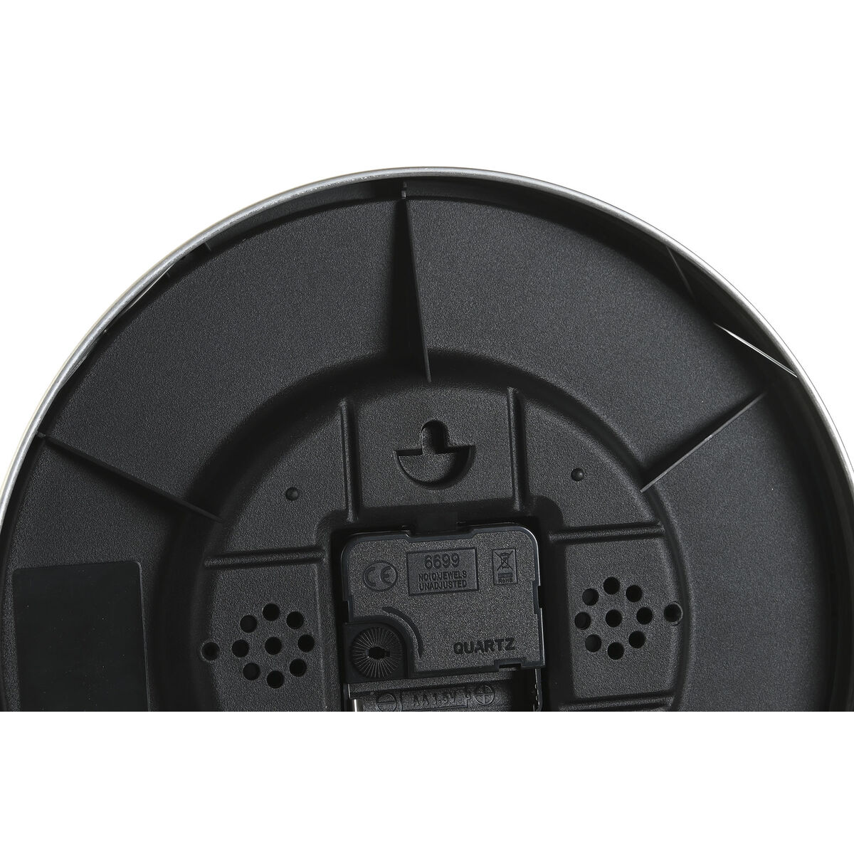 Image secondaire de Horloge Murale DKD Home Decor Blanc Noir Doré Aluminium Ø 25 cm 25 x 4 x 25 cm (2 Unités)