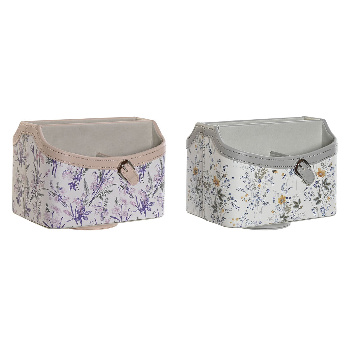 Organiseur DKD Home Decor Blanc Gris Lila Rose clair 2 Unités