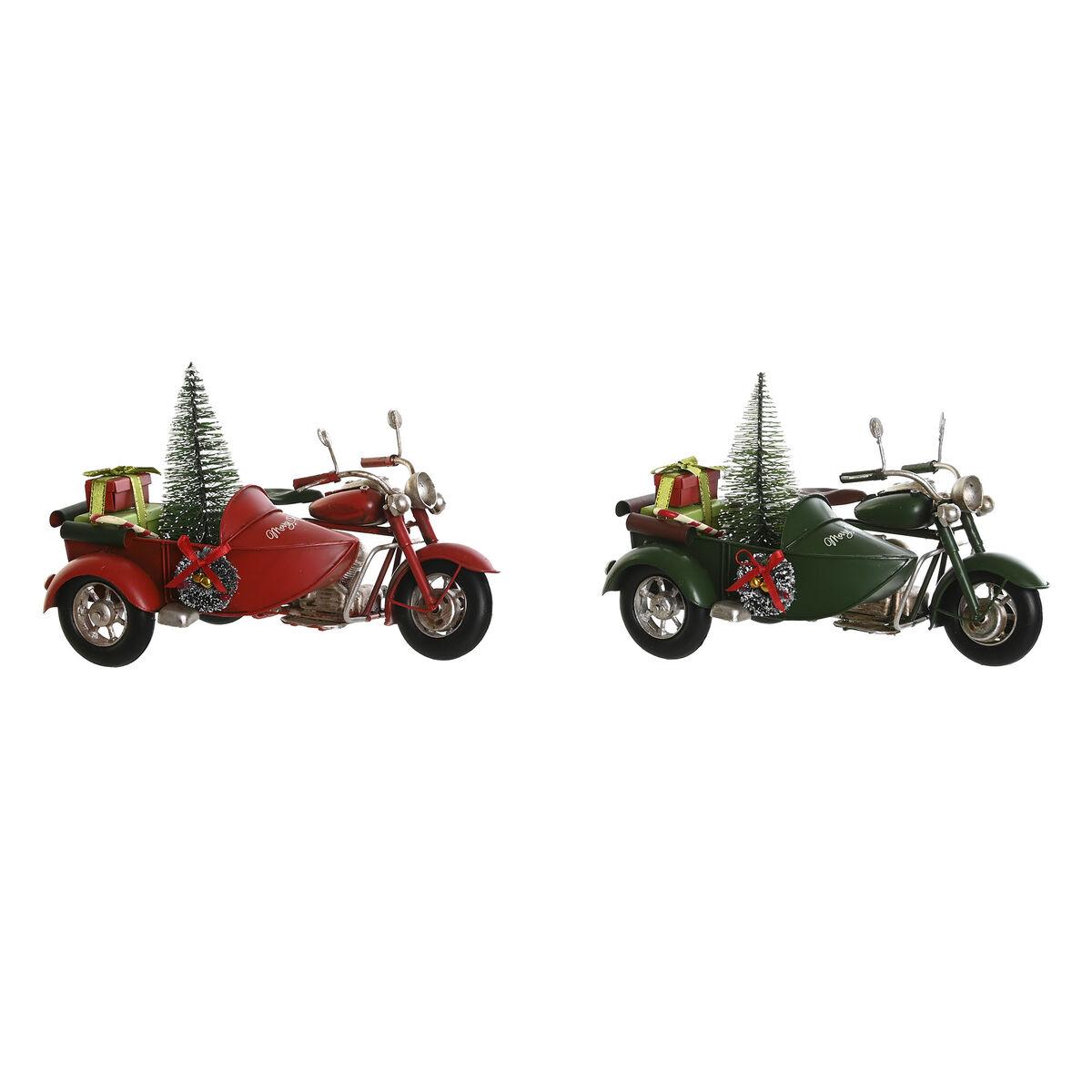 Décorations de Noël DKD Home Decor Rouge Vert 19 x 14 x 13 cm (2 Unités)