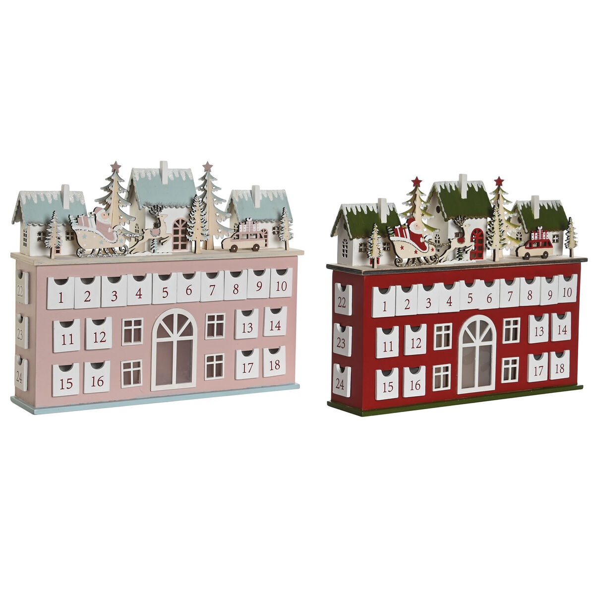 Calendrier de l’Avent DKD Home Decor Bois 37,5 x 8,5 x 31 cm (2 Unités)
