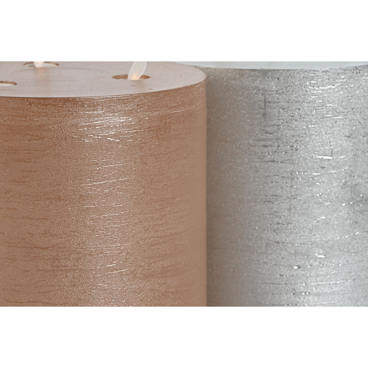 Image secondaire de Bougie LED DKD Home Decor Doré Argenté 15 x 15 x 15 cm (AA) (2 Unités)