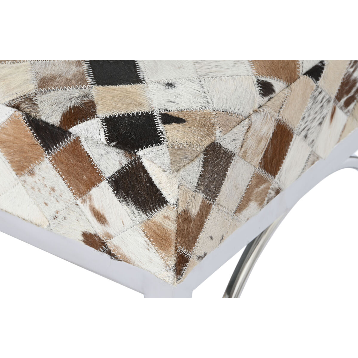 Kruk DKD Home Decor Bruin Beige Zilverkleurig Kameel Staal 122 x 41 x 44 cm