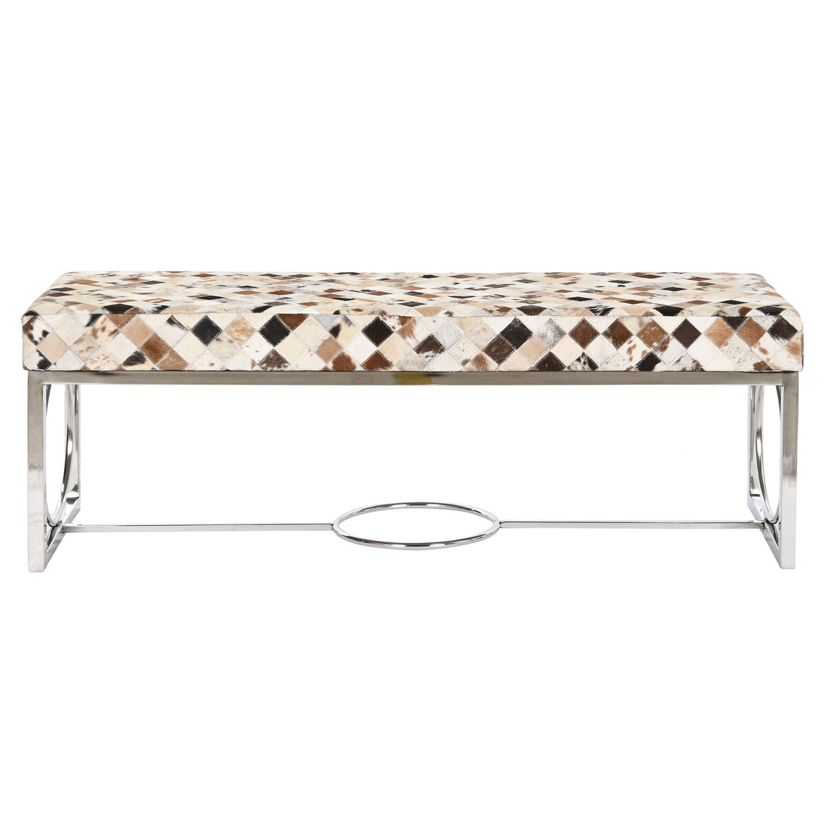 Kruk DKD Home Decor Bruin Beige Zilverkleurig Kameel Staal 122 x 41 x 44 cm