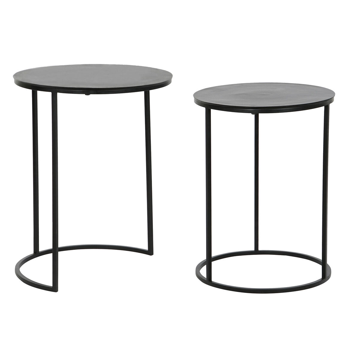 Jeu de 2 tables DKD Home Decor Noir Métal Aluminium 46 x 46 x 58 cm