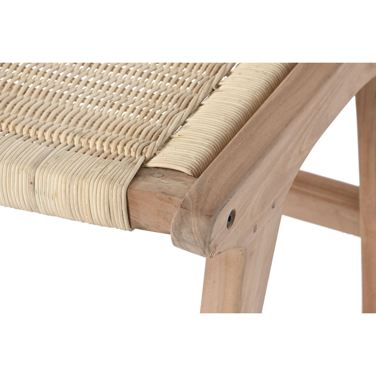 Kruk DKD Home Decor Wit Bruin Beige Teakboom 65 x 47 x 40 cm