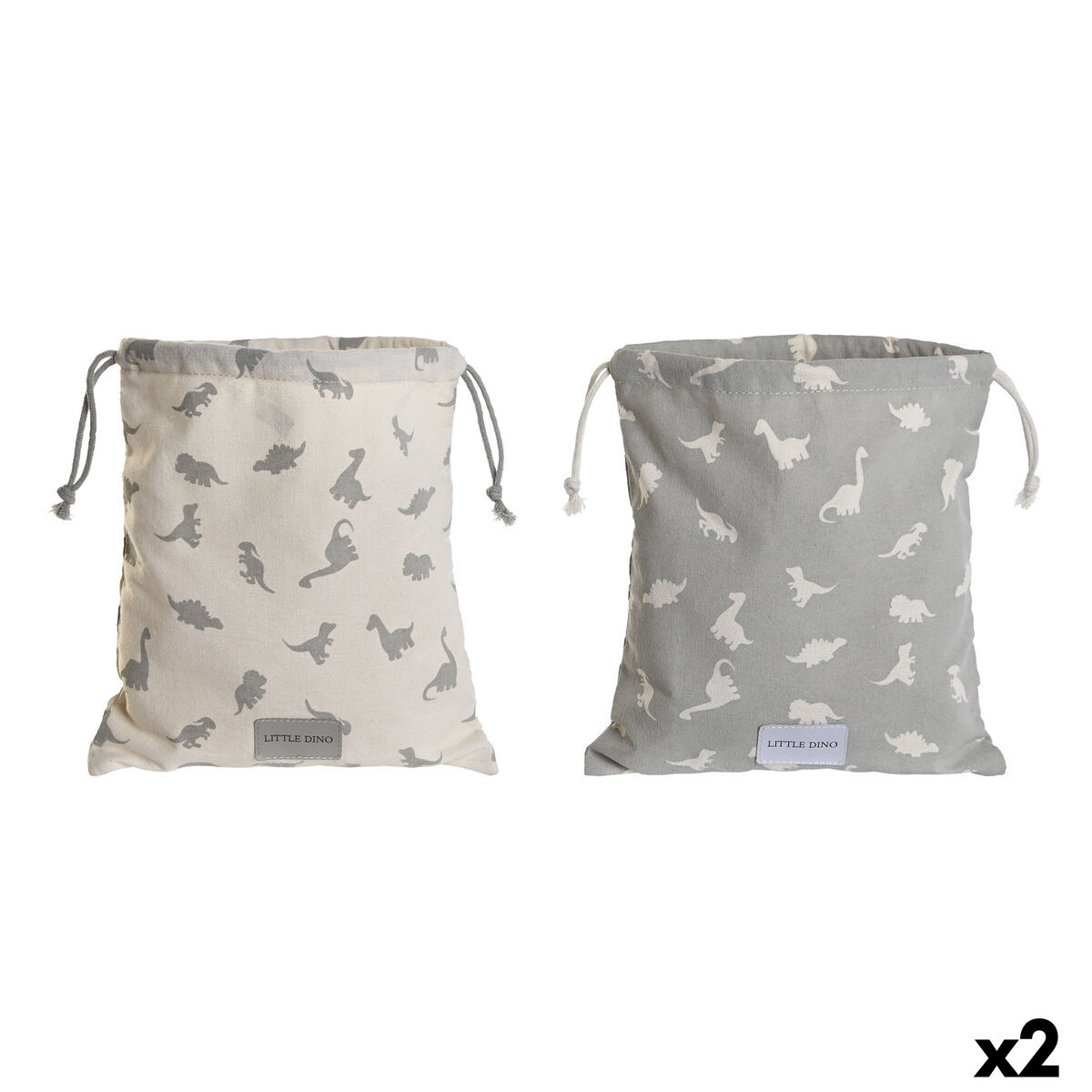 Kinderrugzak DKD Home Decor Wit Grijs 24 x 2 x 26 cm (2 Stuks)