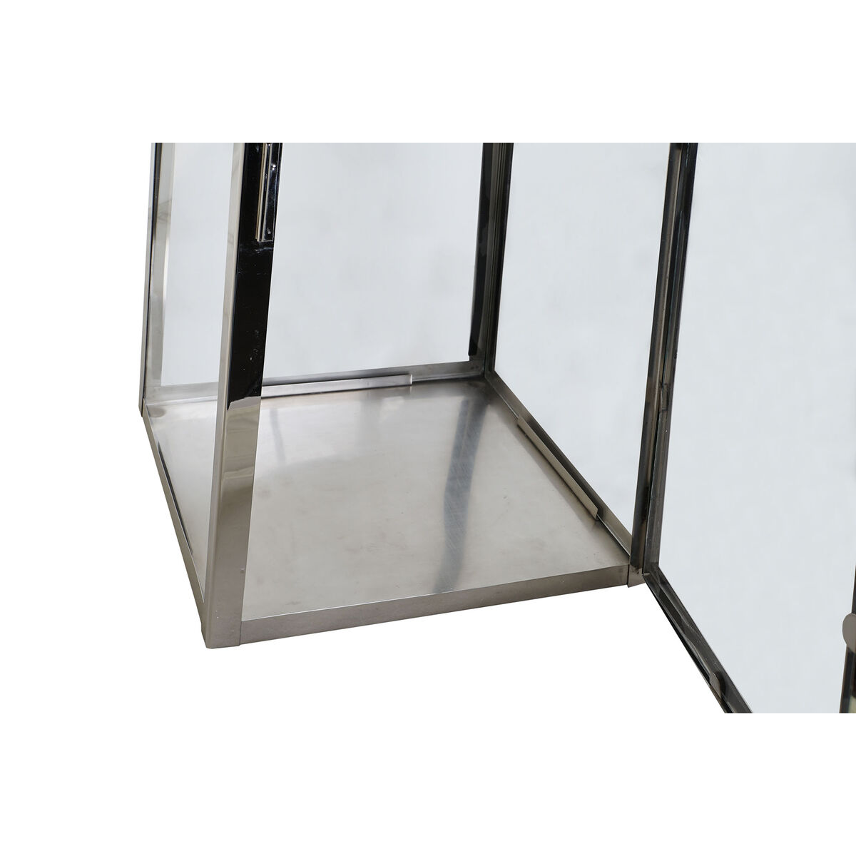 Lykta DKD Home Decor Bruin Zilverkleurig Leer Kristal Staal Verchroomd 30 x 30 x 66 cm