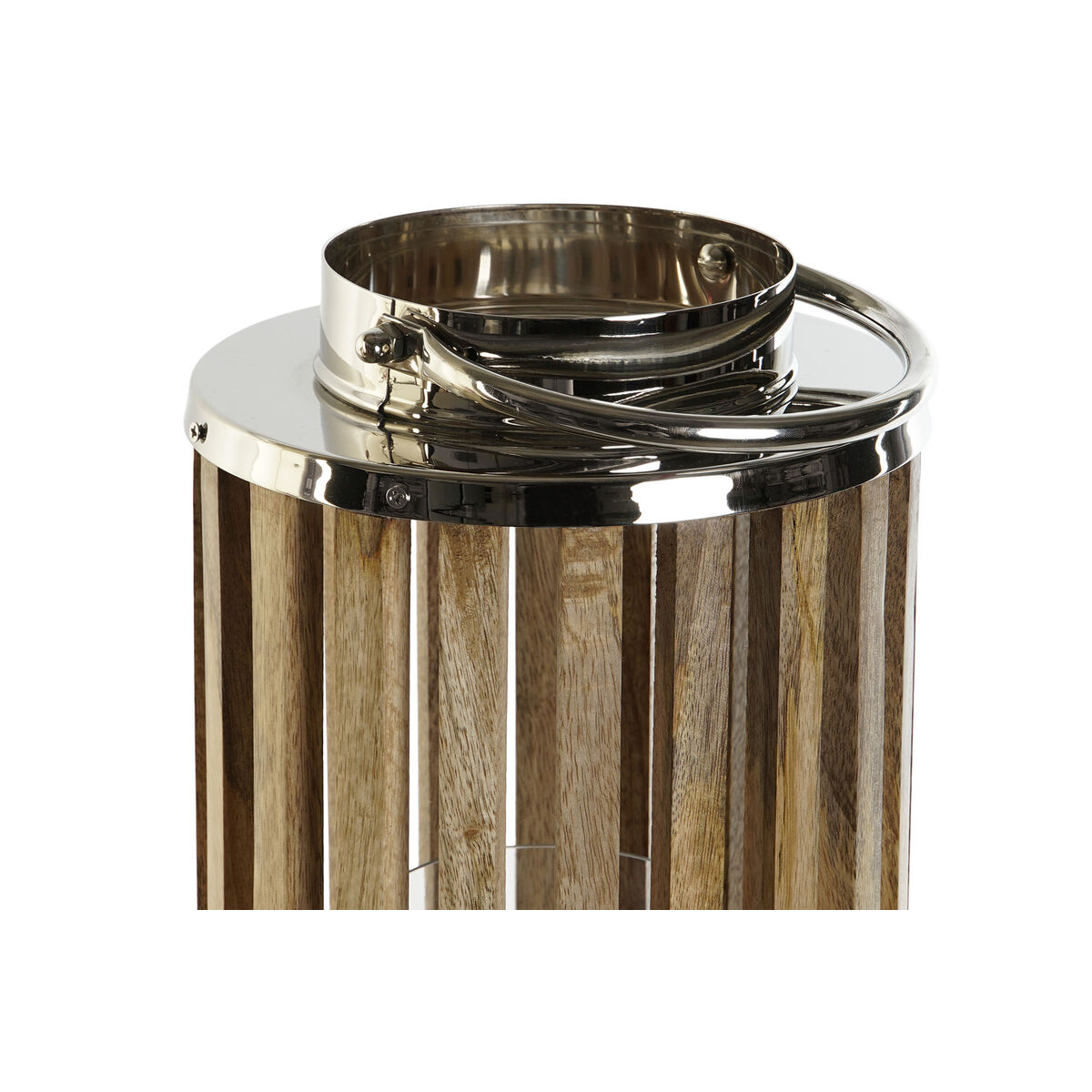 Kaarshouder DKD Home Decor Bruin Zilverkleurig Natuurlijk Kristal Mangohout 20 x 20 x 74 cm