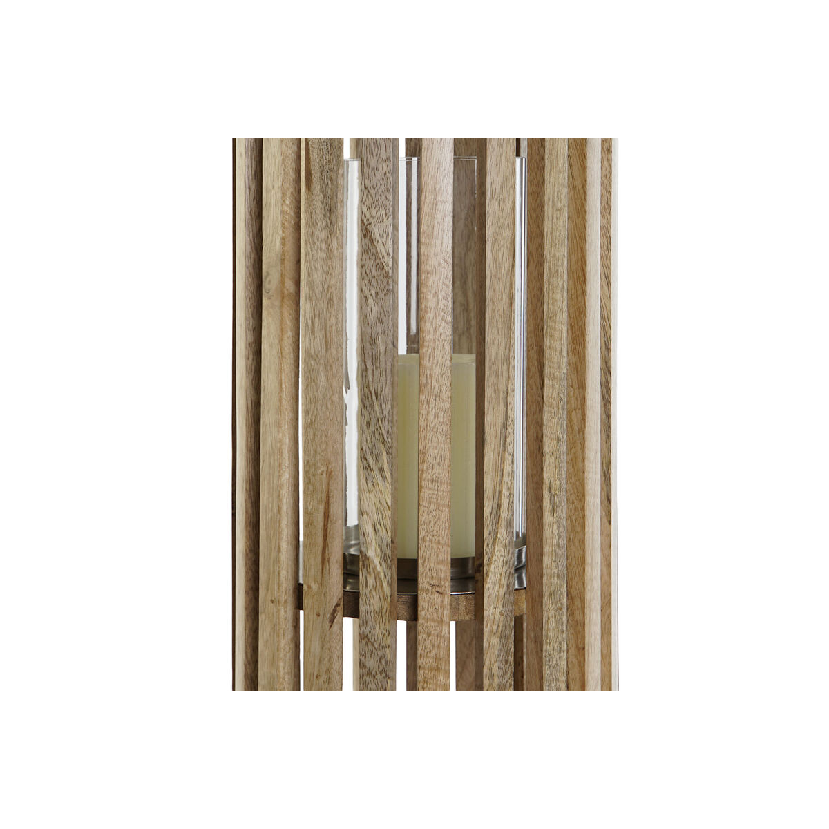 Kaarshouder DKD Home Decor Bruin Zilverkleurig Natuurlijk Kristal Mangohout 20 x 20 x 74 cm