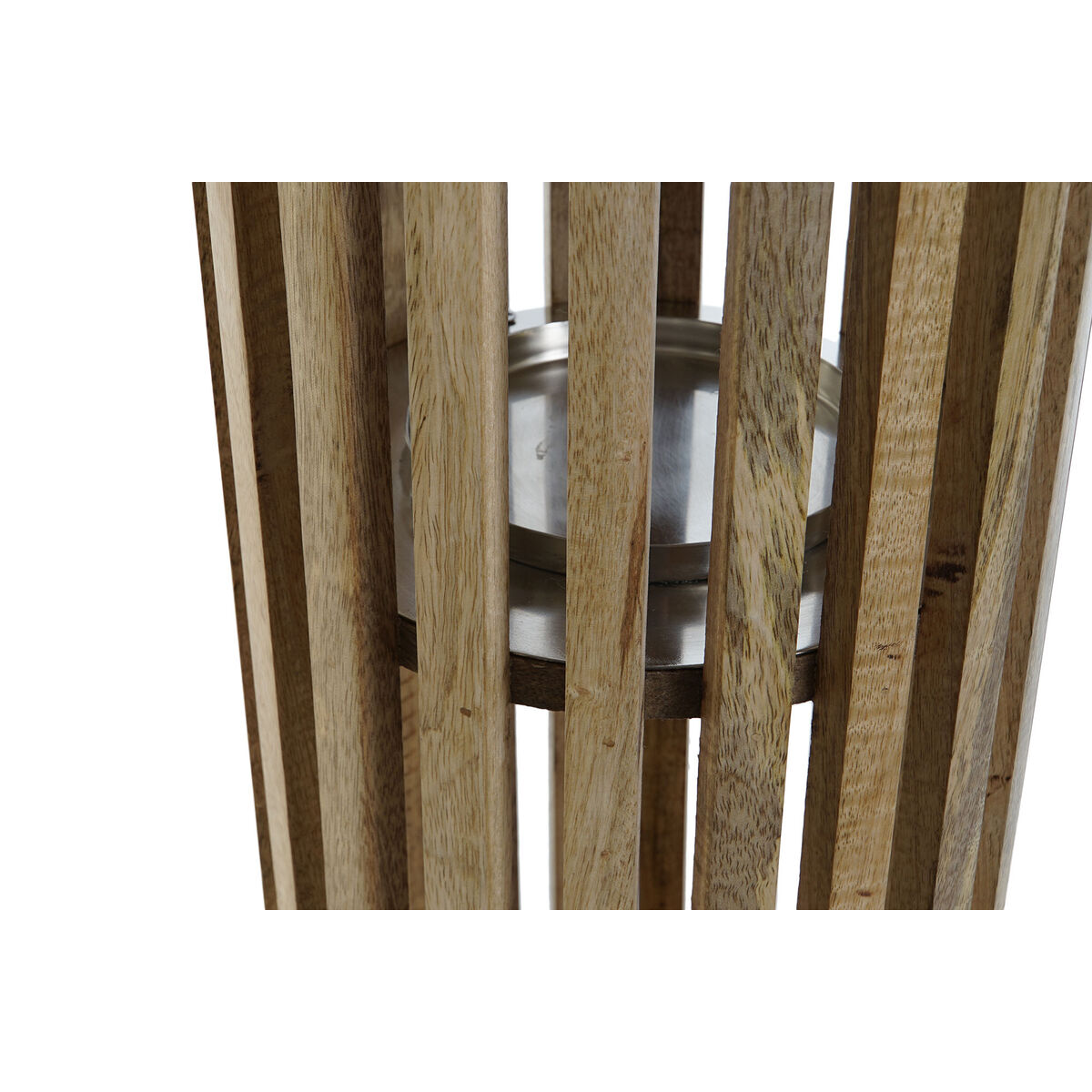 Kaarshouder DKD Home Decor Bruin Zilverkleurig Natuurlijk Kristal Mangohout 20 x 20 x 74 cm