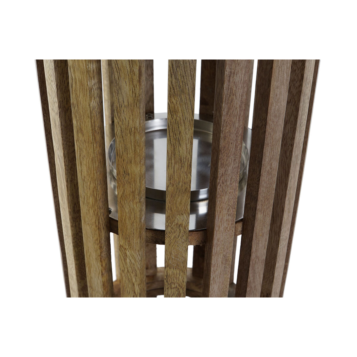 Kaarshouder DKD Home Decor Bruin Zilverkleurig Natuurlijk Kristal Mangohout 20 x 20 x 50 cm