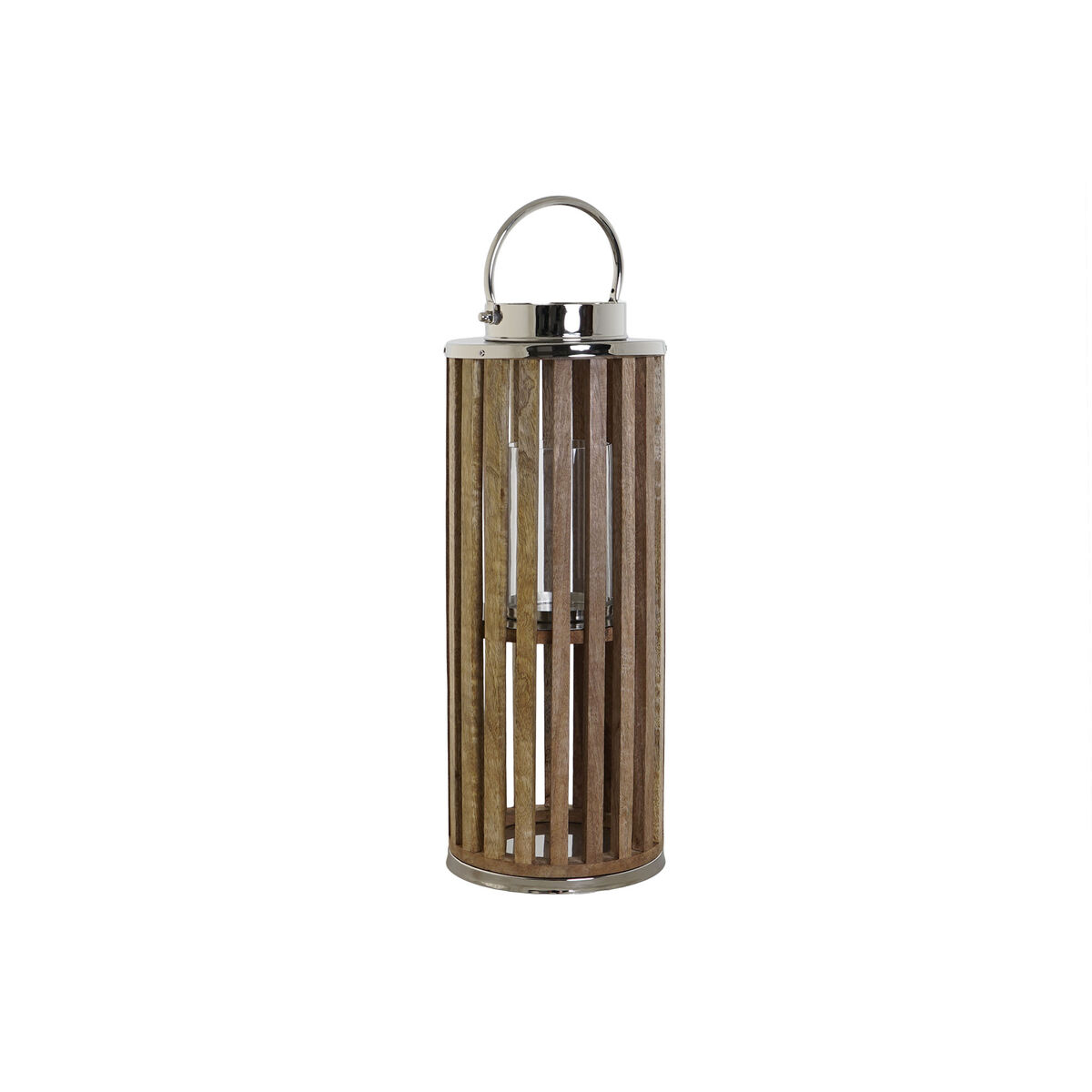 Kaarshouder DKD Home Decor Bruin Zilverkleurig Natuurlijk Kristal Mangohout 20 x 20 x 50 cm