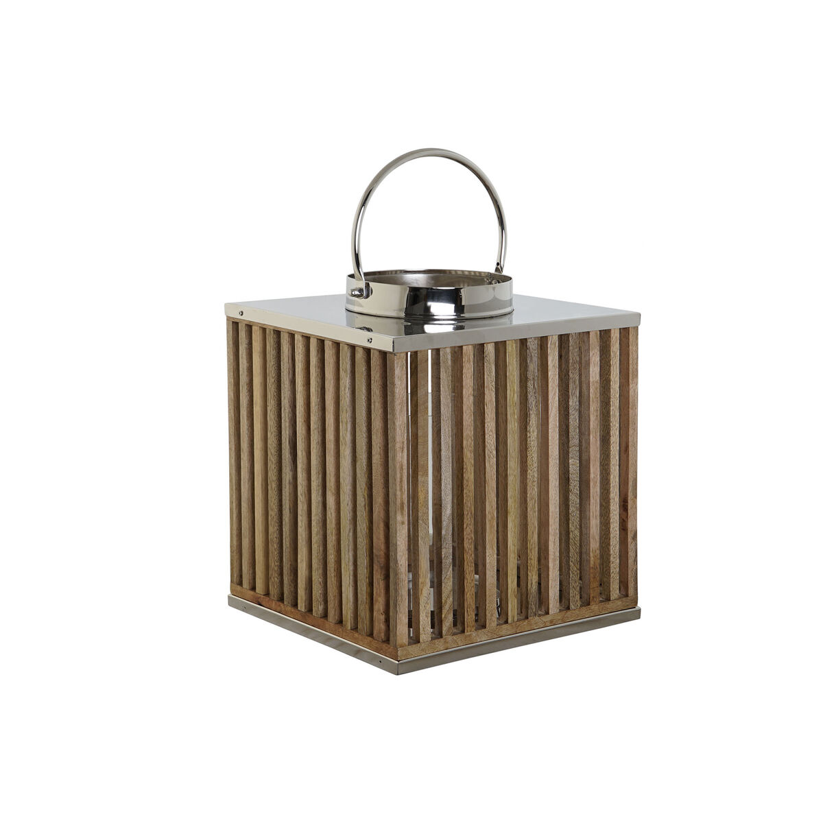 Kaarshouder DKD Home Decor Bruin Zilverkleurig Natuurlijk Kristal Mangohout 31 x 31 x 35 cm