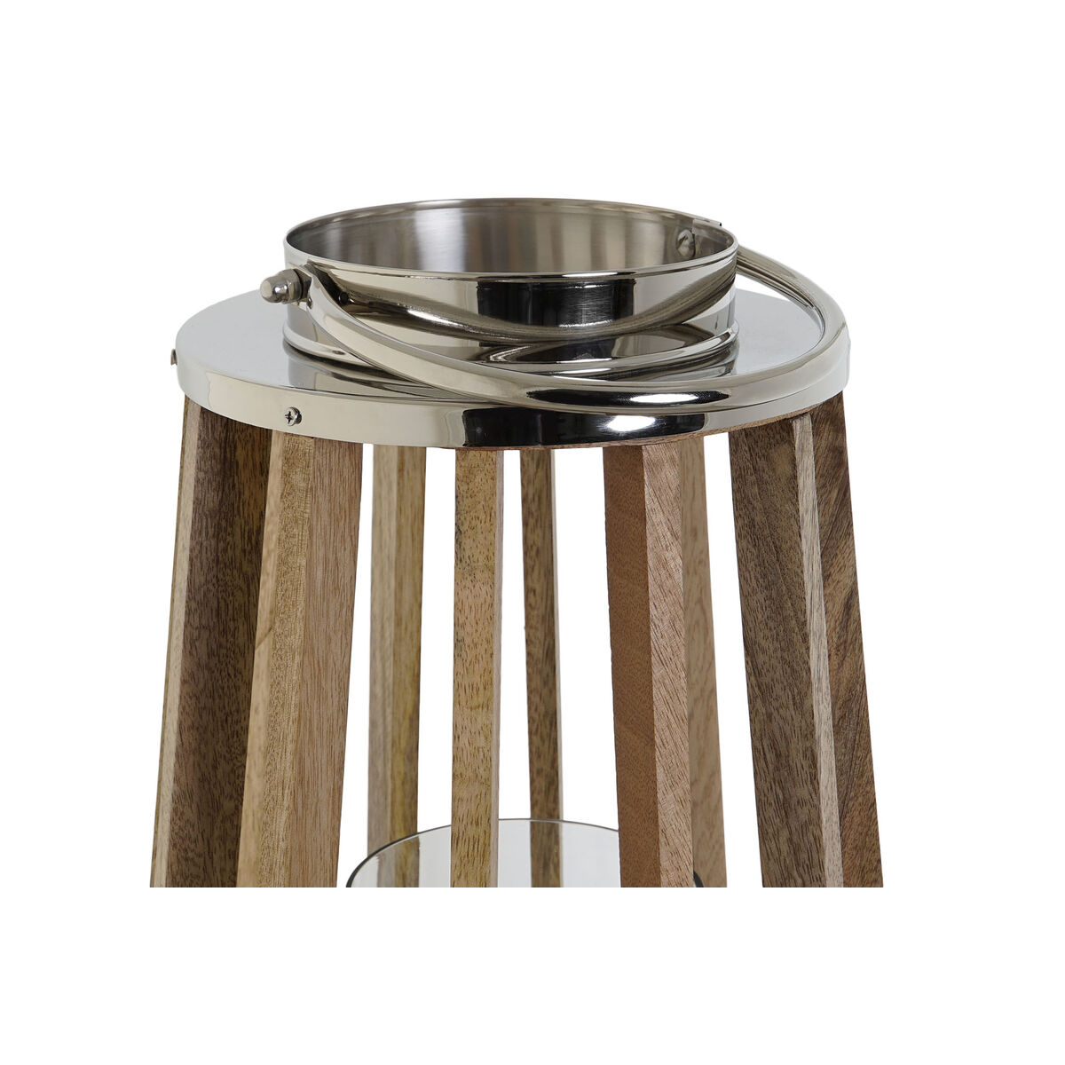 Kaarshouder DKD Home Decor Bruin Zilverkleurig Natuurlijk Kristal Mangohout 32 x 32 x 51 cm