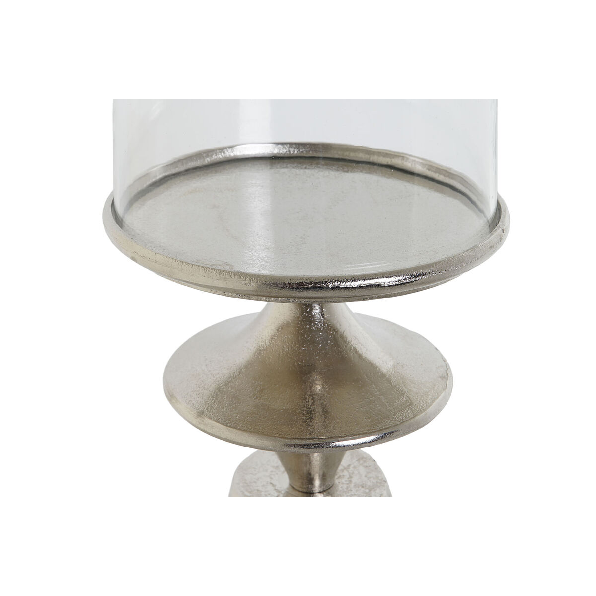 Kaarshouder DKD Home Decor Zilverkleurig Aluminium Kristal 24 x 24 x 73 cm
