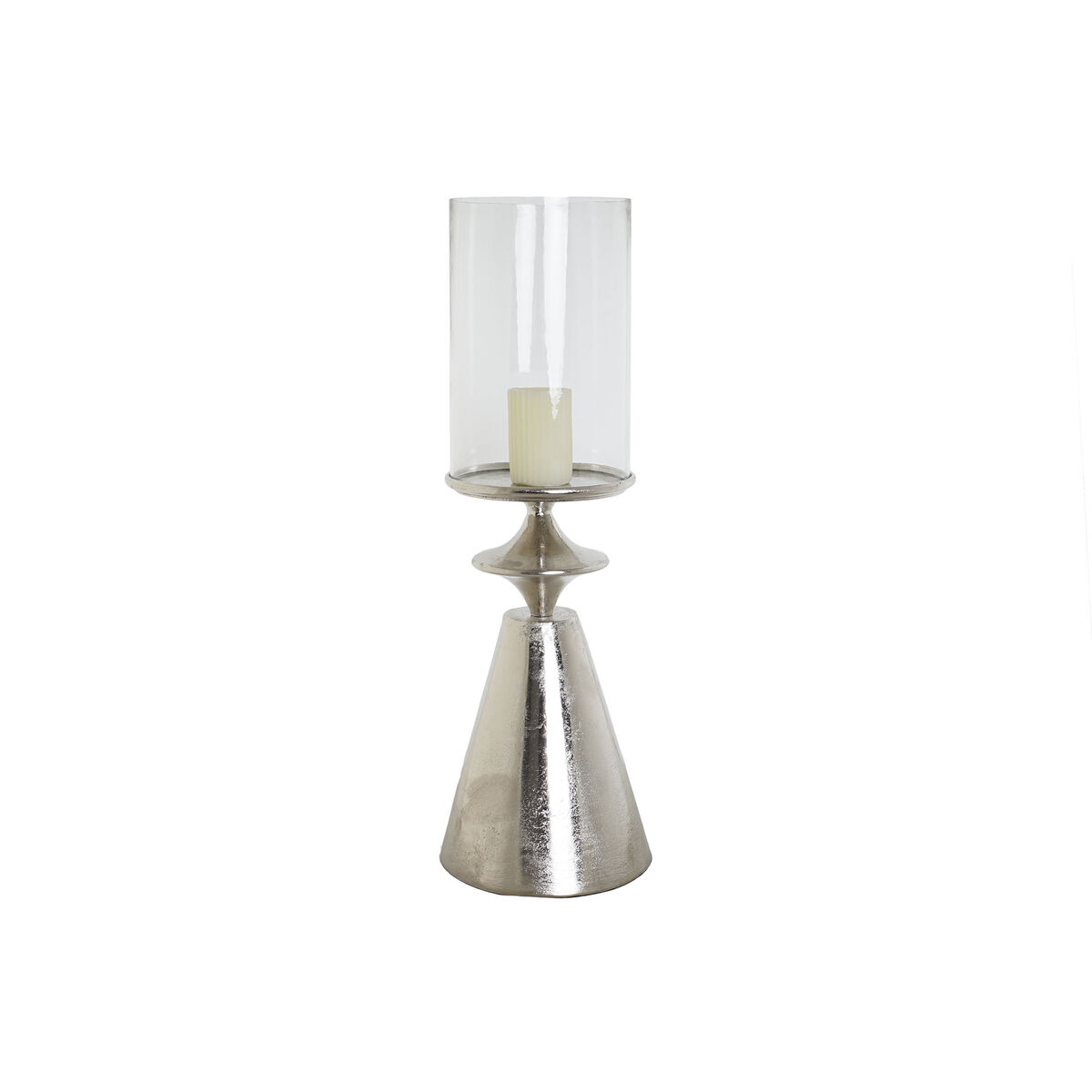 Kaarshouder DKD Home Decor Zilverkleurig Aluminium Kristal 24 x 24 x 73 cm