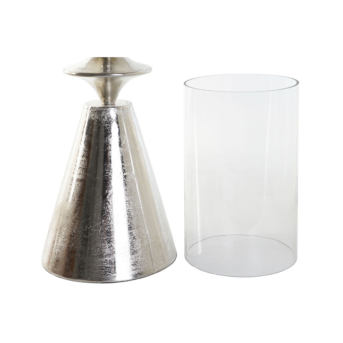 Kaarshouder DKD Home Decor Zilverkleurig Aluminium Kristal 24 x 24 x 73 cm
