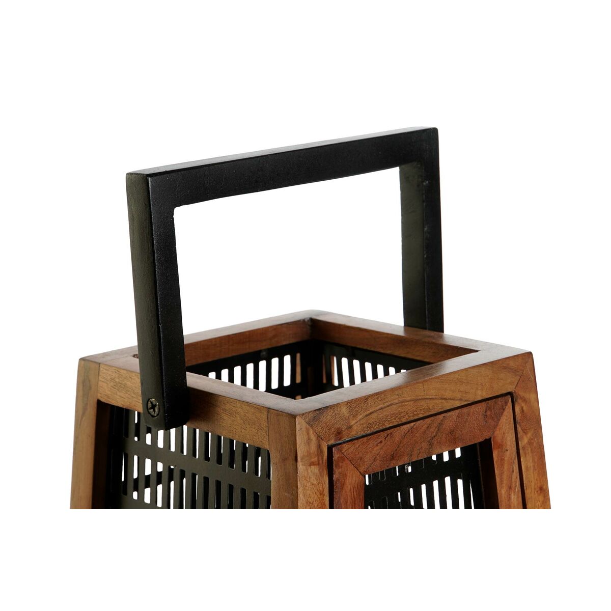 Kaarshouder DKD Home Decor Zwart Natuurlijk Metaal Mangohout 20 x 20 x 38 cm