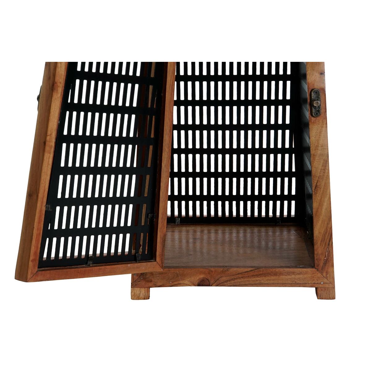 Kaarshouder DKD Home Decor Zwart Natuurlijk Metaal Mangohout 20 x 20 x 38 cm