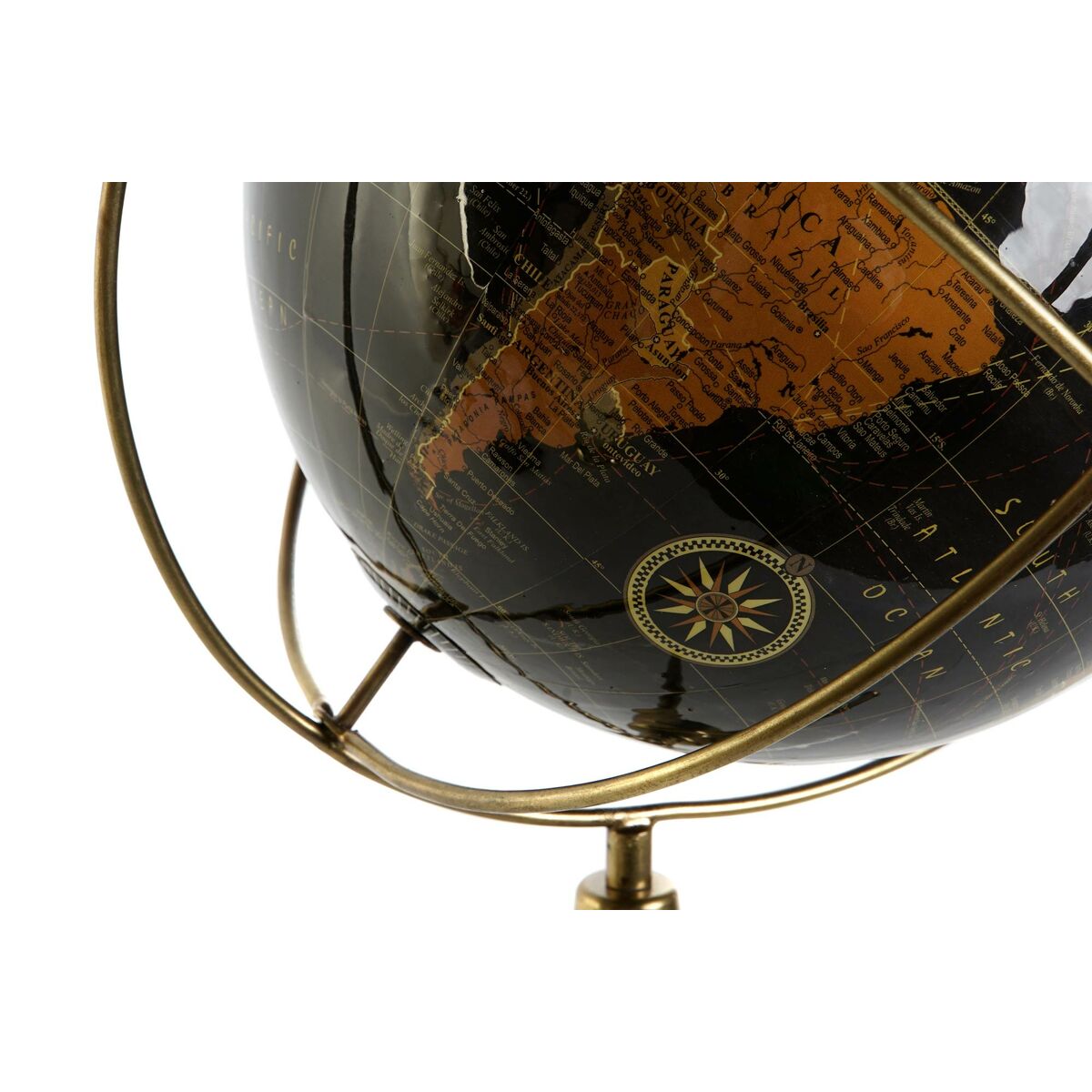 Image secondaire de Globe terrestre Home ESPRIT Jaune Marron Noir PVC Aluminium 25 x 25 x 42 cm