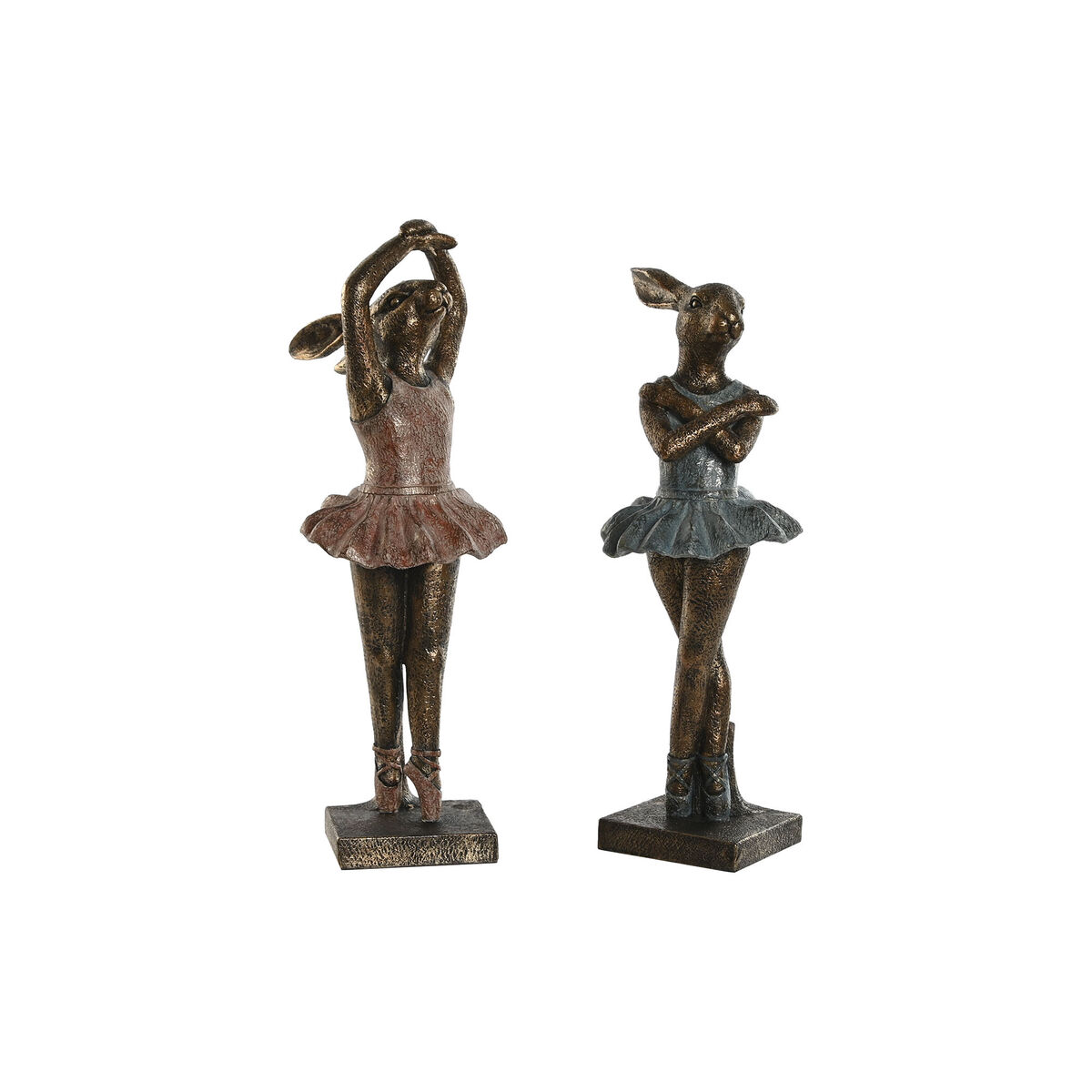 Figurine Décorative Home ESPRIT Bleu Rose Doré Romantique Danseuse Classique 13 x 12 x 30,5 cm (2 Unités)