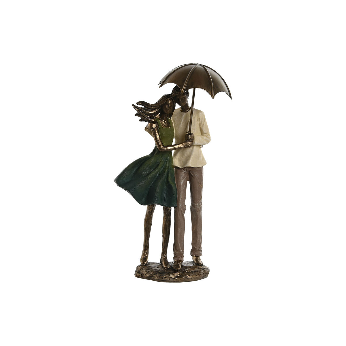 Decoratieve figuren Home ESPRIT Groen Gouden Koppel 12,5 x 8 x 25,5 cm