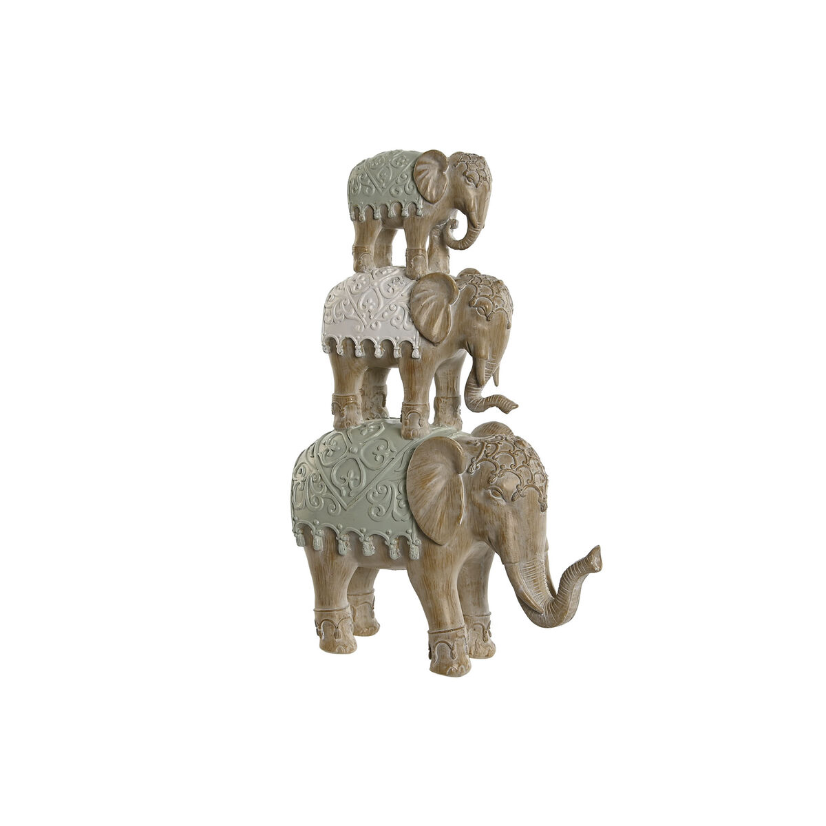 Figurine Décorative Home ESPRIT Blanc Eléphant Colonial 24,5 x 9,5 x 35 cm