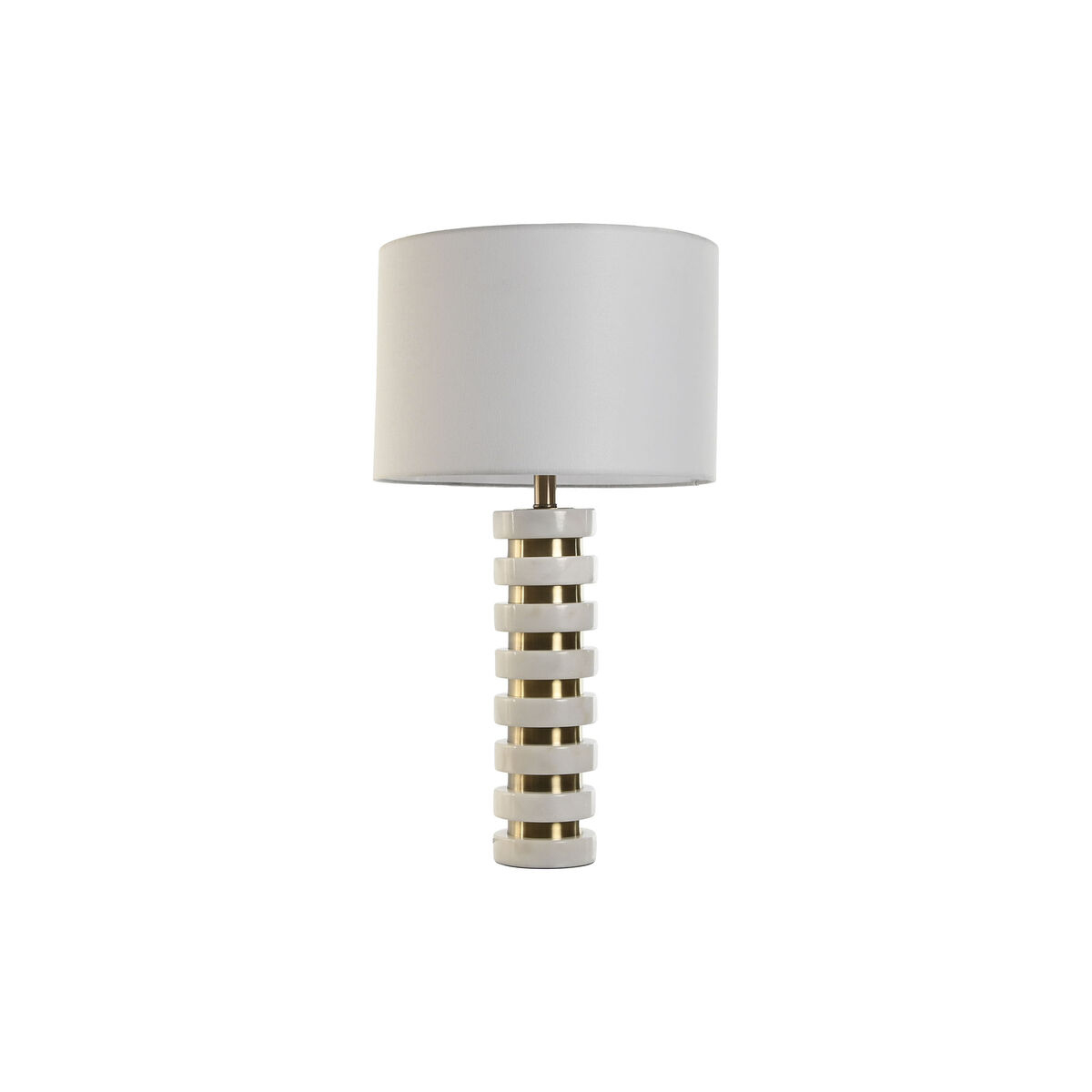 Bureaulamp Home ESPRIT Wit Gouden Marmer 50 W 220 V 38 x 38 x 72 cm