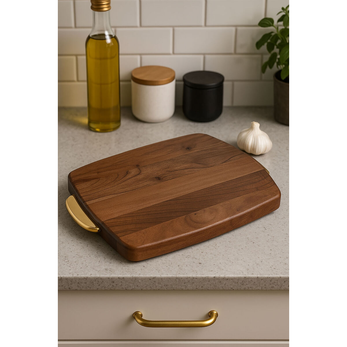 Cutting board Home ESPRIT Golden Natural 40,5 X 26,6 X 4,5 CM, view 2