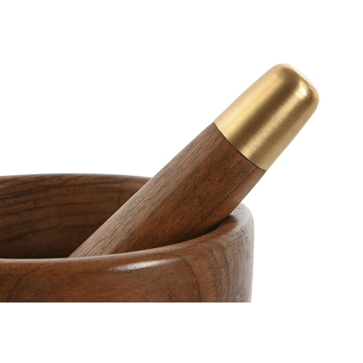 Mortar and pestle Home ESPRIT Stainless steel Acacia 20,5 x 17 x 14,5 cm, view 4