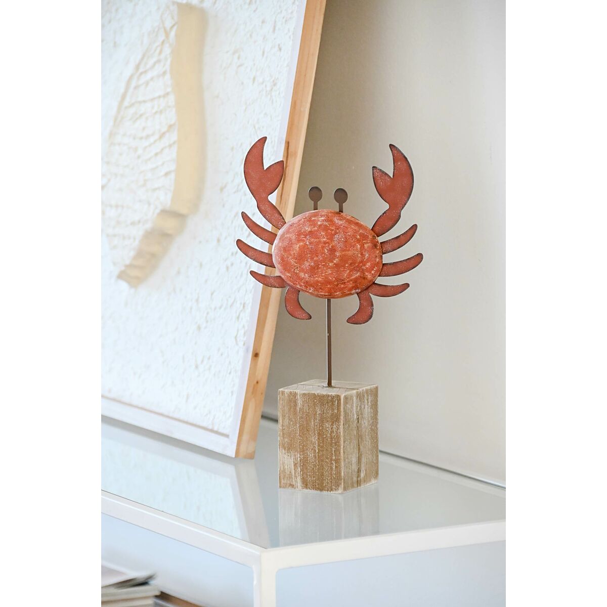 Image secondaire de Figurine Décorative Home ESPRIT Bleu Rouge Naturel Crabe 17,5 x 6 x 29 cm (2 Unités)