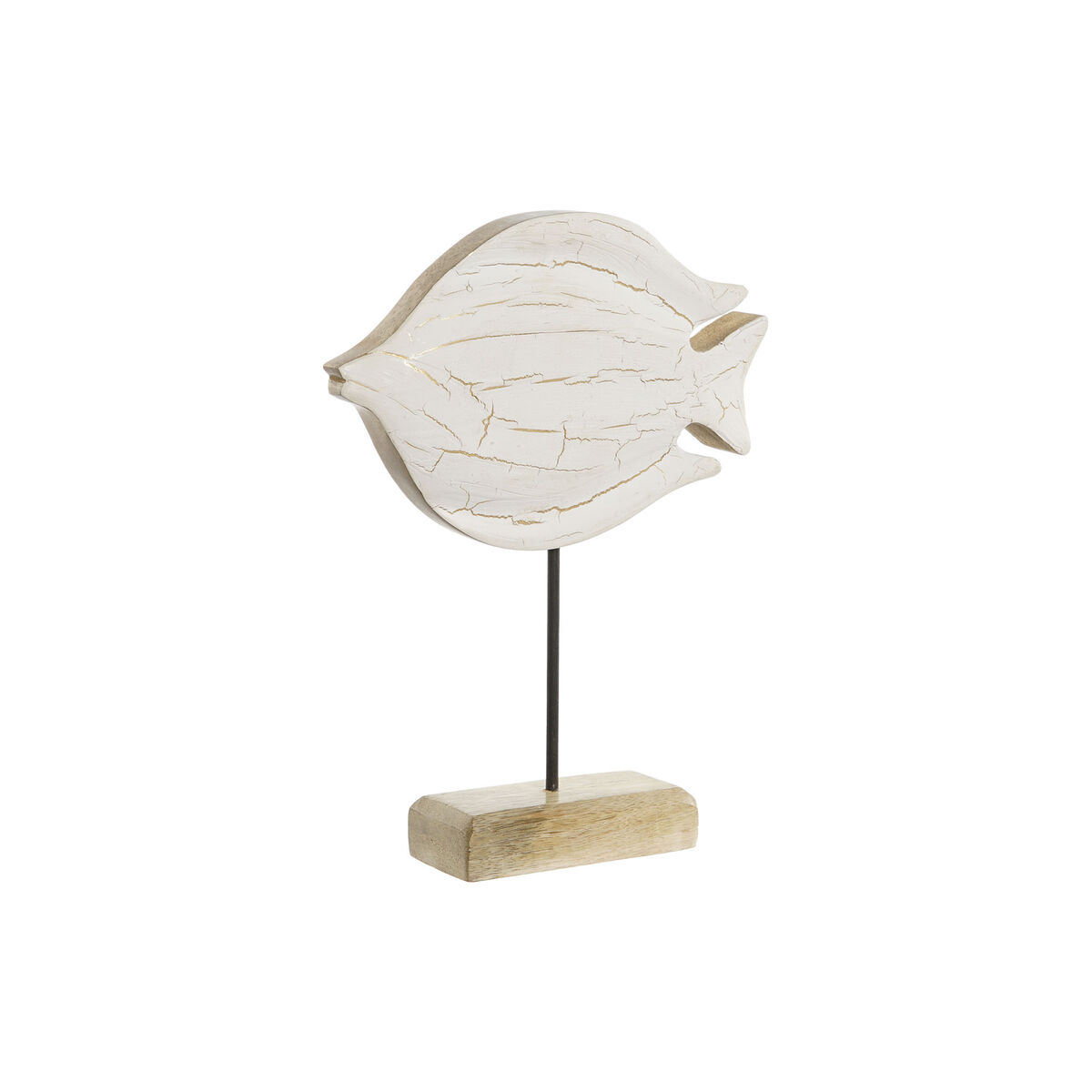 Figurine Décorative Home ESPRIT Blanc Naturel Poisson méditerranéen 18 x 5 x 24 cm