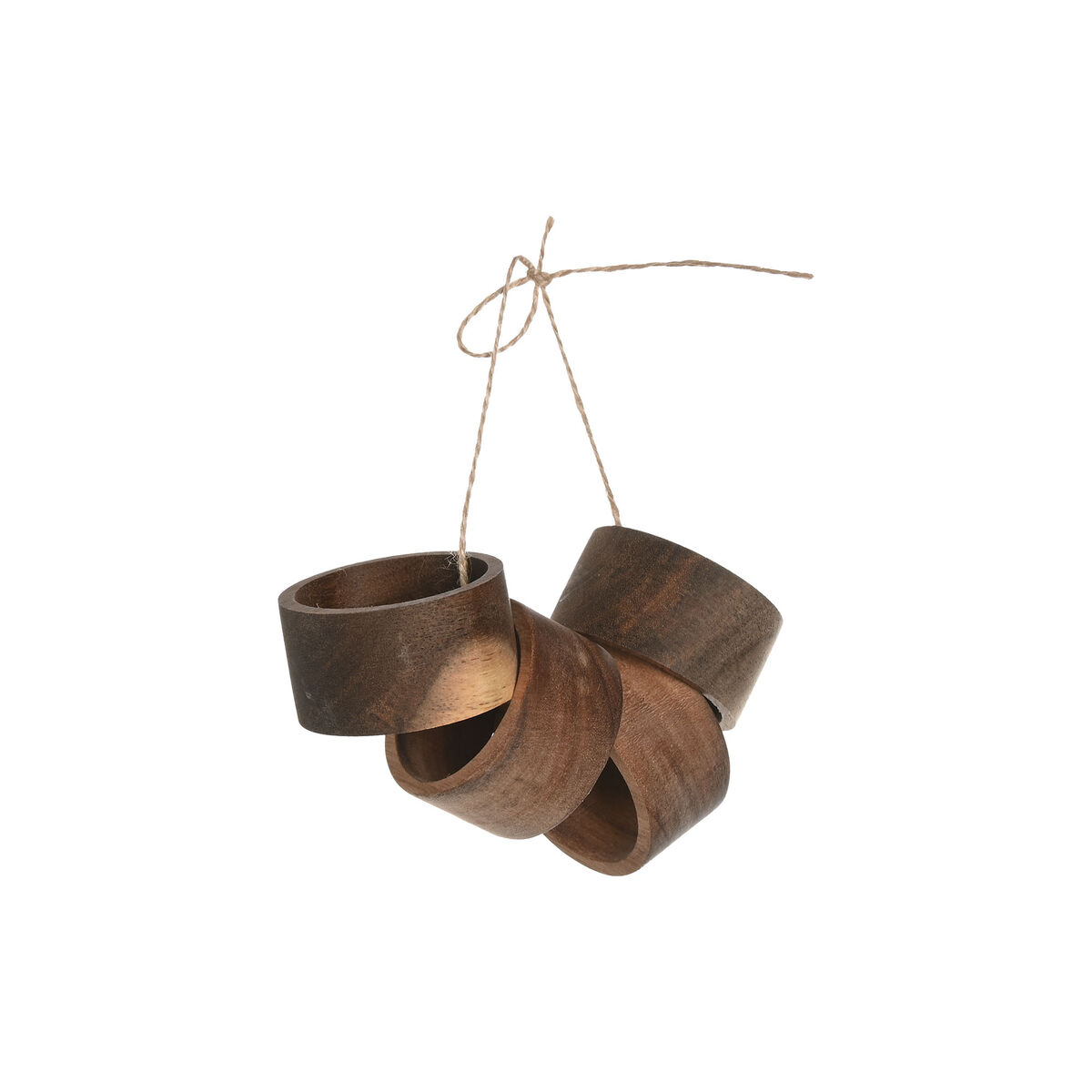 Image secondaire de Porte-serviettes Home ESPRIT Naturel Acacia 5,5 x 5,5 x 3 cm 4 Pièces